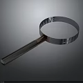 Magnifying Glass With Metal Handle Clear Lens And Reflective Surface For Detailed Observation