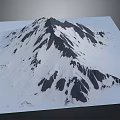 Snow Covered Mountain Terrain With Rocky Peaks And Thick White Snow Layers