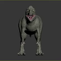 Realistic 3D Dinosaur Model Standing Pose With Open Mouth And Sharp Teeth