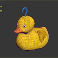 Yellow Rubber Duck Furniture Decor With Orange Beak Hook And Soft Plush Material