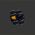 Game Movie Character Blue Yellow Costume With Helmet And Shoulder Armor Design