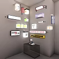 Public Facility Signs Display With Various Information Boards And Modern Design Elements