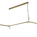 Modern Brass Linear Pendant Light With Intersecting Metal Bars And Minimalist Design 3d model