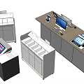 Modern all-in-one machine query machine self-service machine number machine terminal machine ticket machine display machine 3d model
