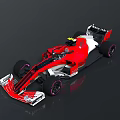 Red And White MANITAN Formula 1 Racing Car With Streamlined Design And Purple Rims