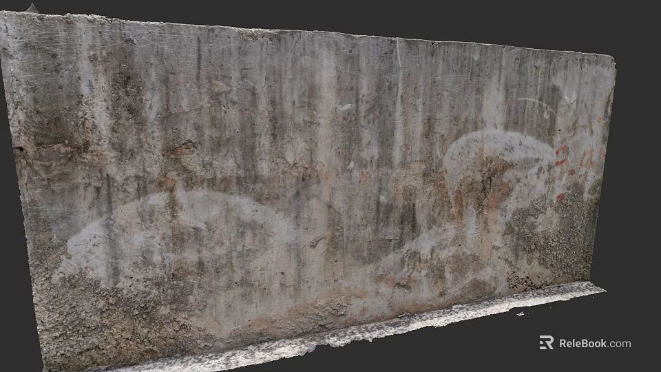 Cultural Wall Featuring Rough Textured Surface And Artistic Graffiti Details 3d model