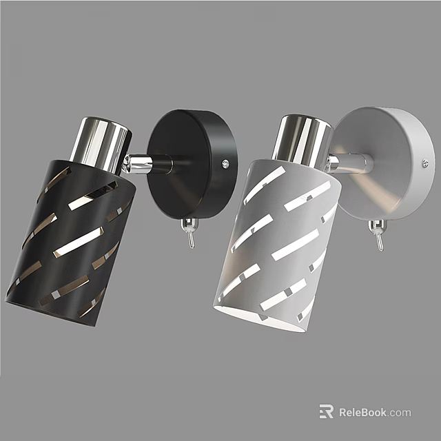 Modern Downlights and Spotlights with Black White Hollow Pattern Design 3d model 