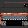 Orange Skyjack Mobile Scissor Lift With Working Platform Guardrails And Wheels