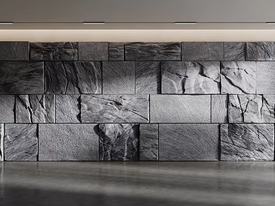 Modern Interior Stone Feature Wall Design 3d model