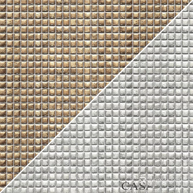 Gold And Silver Mosaic Tile Components For Decorative Wall And Floor Design 3d model 