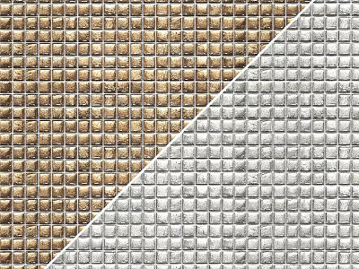 Gold And Silver Mosaic Tile Components For Decorative Wall And Floor Design 3d model