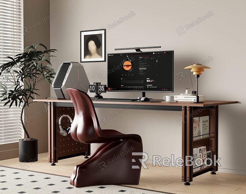 Modern Middle Ancient Desk Chair Middle Style Desk Computer Desk Computer model