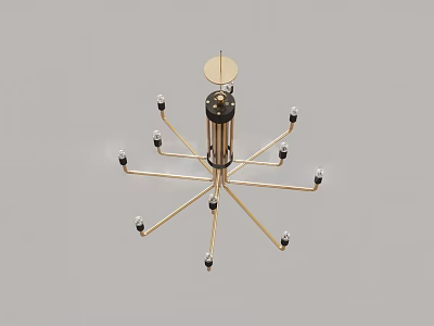 Modern Contemporary Metal Chandelier With Multiple Arms And Bulb Holders 3d model