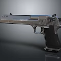 Sleek Metal Pistol With Black Grip And Silver Body Design Details