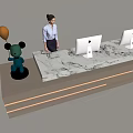Modern Company Reception Area Bar Reception Desk 3d model