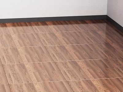 Natural Wooden Flooring With Warm Brown Color And High Gloss Finish For Modern Interior 3d model