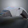 Futuristic Sci Fi Weapon With Sleek Gray Design Blue Accent And Handheld Structure 3d model