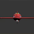 Red Spacecraft Model With Pointed Nose Red Wings Silver Cockpit And Front Spike