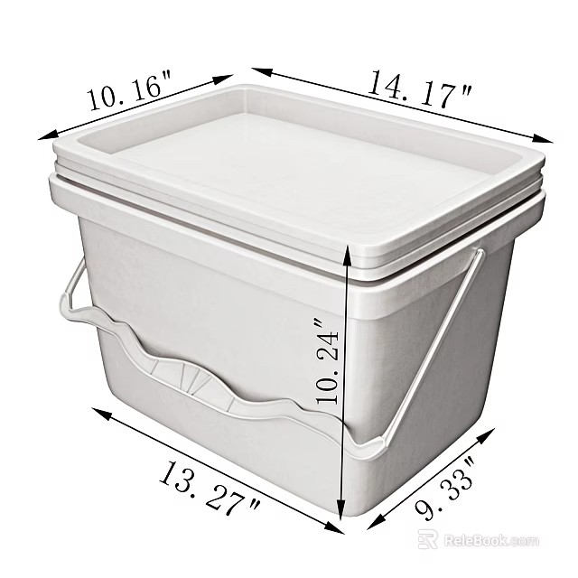 Practical Plastic Storage Container With Lid Handles And Measured Dimensions 3d model 