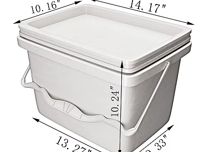 Practical Plastic Storage Container With Lid Handles And Measured Dimensions 3d model