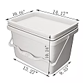 Practical Plastic Storage Container With Lid Handles And Measured Dimensions