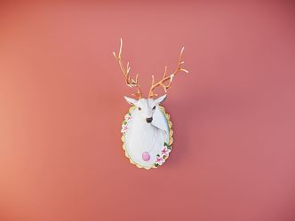 Modern Animal Wall Decoration Sika Deer Decoration 3d model