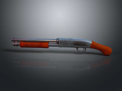 Realistic Style Shotgun Shotgun Wooden Grip Metal Barrel Boot Trigger Gun Barrel Mub Gun Body Gun Handle Gun Barrel Sheath 3d model