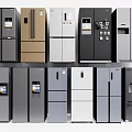 Various Modern Refrigerator Models In Different Colors For Home Kitchen Use 3d model