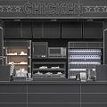 Modern Fast Food & Coffee Kiosk Modern Outdoor Shop Stores Fast Food Coffee Kiosk Light Box Oven Equipment Beverage Food 3d model