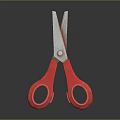 High Quality Hardware Scissors With Red Handles And Sharp Metal Blades 3d model