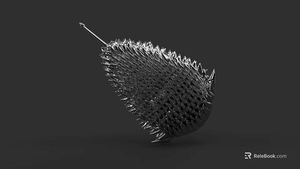 Spiked Metal Weapon With Sharp Spikes And Intricate Design Structure 3d model 