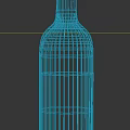 Red Berry Cranberry Soft Drink in Transparent Glass Bottle with Black Label