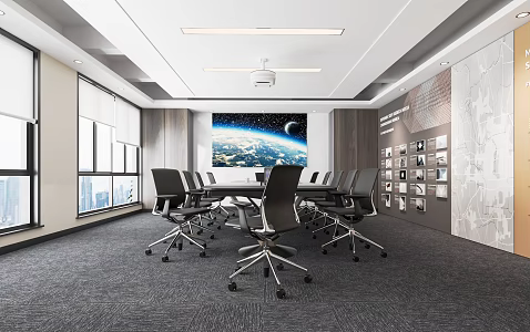Modern Conference Room Conference Table and Chair Combination Conference Desk Office Desk Negotiation Table and Chair Reception Desk Office Chair 3d model