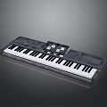 Sleek Gray Electronic Keyboard Featuring Black White Keys And Digital Control Panel