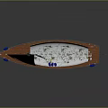 Wooden Sailboat With White Sail Brown Hull And Mast On Water