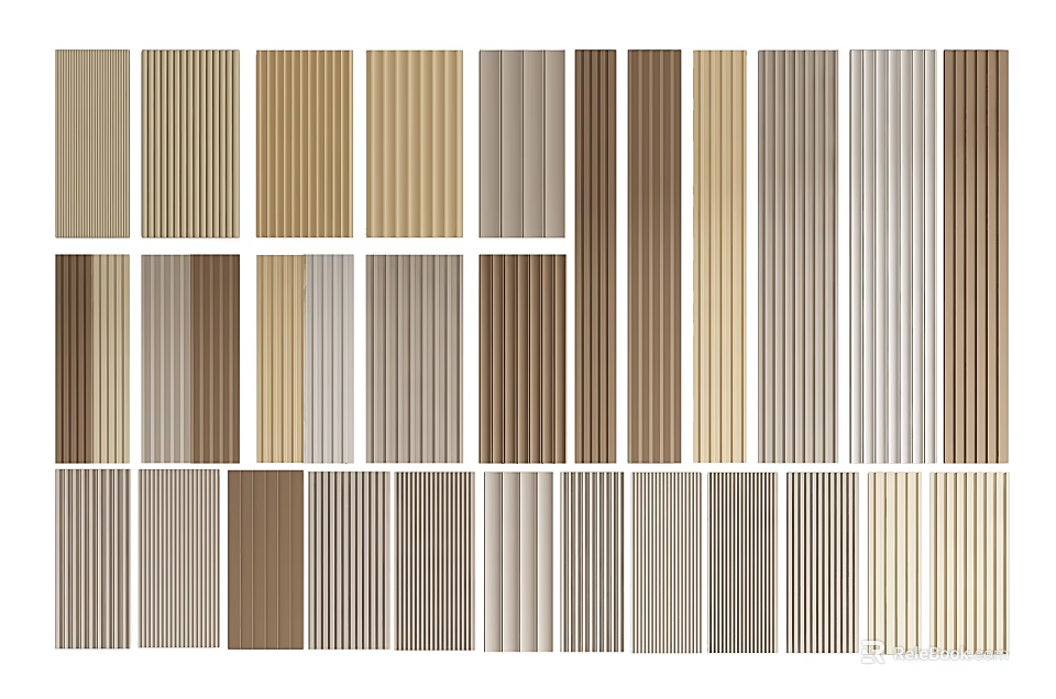 Variety Of Wall Paneling Colors And Textures 3d model 