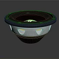 Modern Black And White Subwoofer Speaker With Circular Mesh Grille Design
