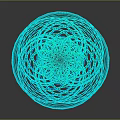 Abstract Spiral Sphere Artwork With Blue Green Lines And Reflective Surface 3d model