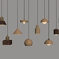 Modern chandelier wood grain chandelier 3d model