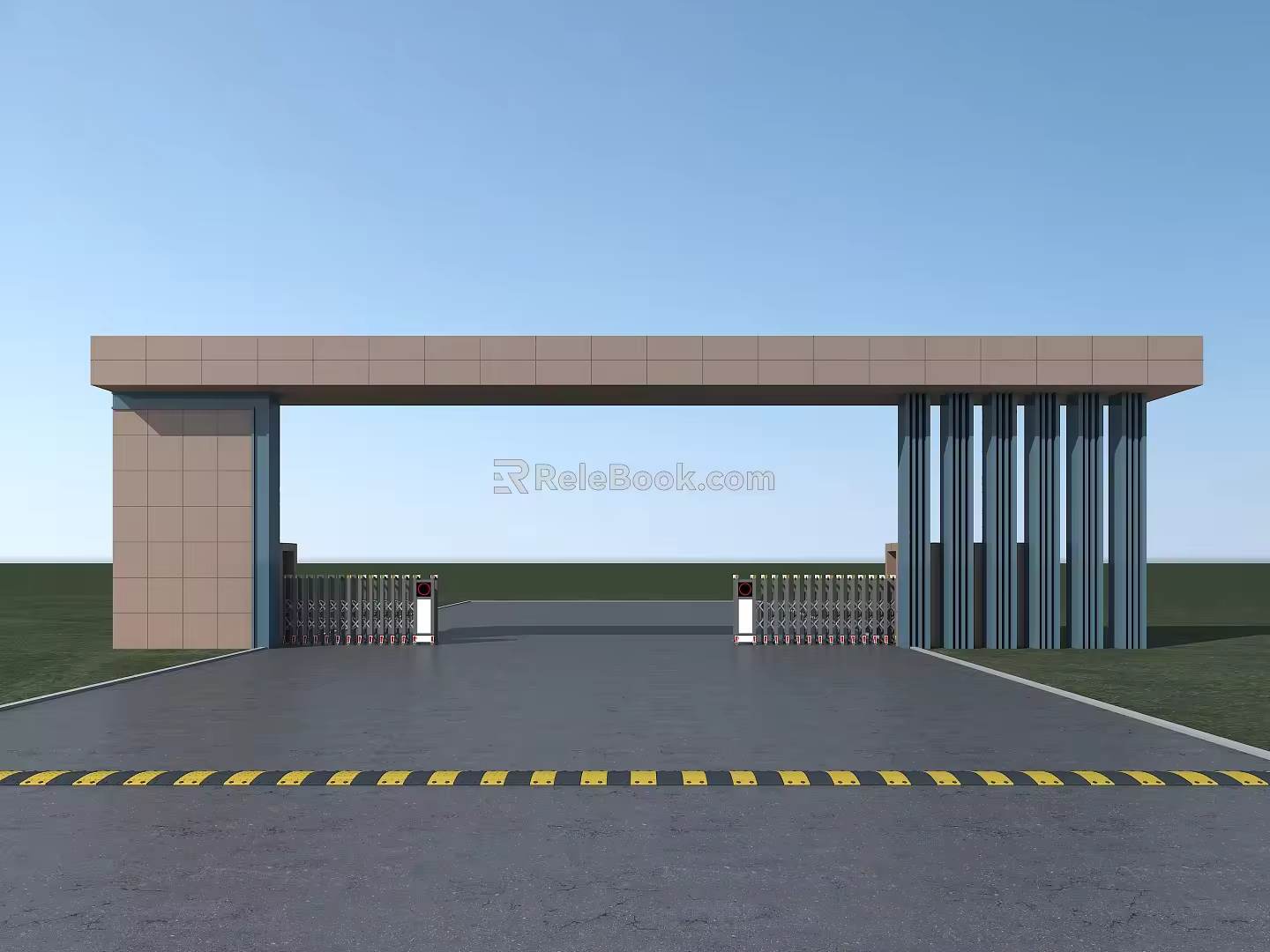 Modern Factory Gate 3d model