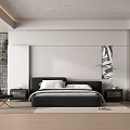 Modern Bedroom Interior Design With King Bed Nightstands Accent Chair And Wall Art