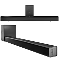 Modern Black Soundbar with Wireless Subwoofer for Home Theater Audio System