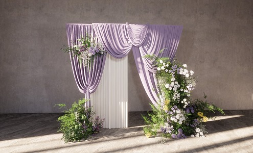 774 jw Lavender Cloth Mantan Wedding 3d model