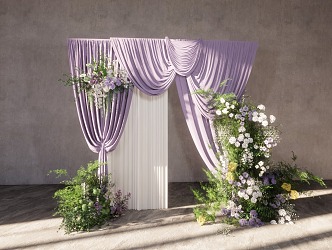 774 jw Lavender Cloth Mantan Wedding 3d model