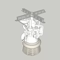 Engineering Mechanical Component With Metal Frame Pipes And Silver Base Structure