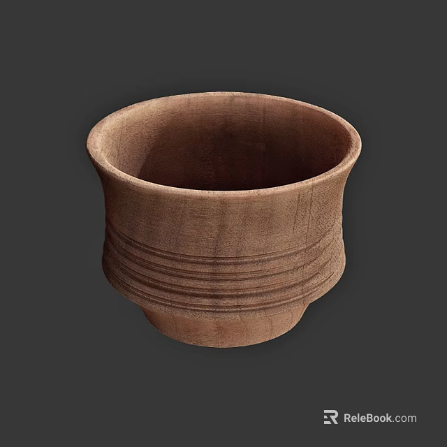 Handcrafted Brown Ceramic Vessel With Natural Striped Texture And Classic Design 3d model 