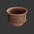 Handcrafted Brown Ceramic Vessel With Natural Striped Texture And Classic Design 3d model