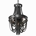 Industrial Metal Chandelier With Hanging Chain Design Circular Frame And Glass Shade For Home Decor