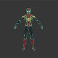SpiderMan Game Movie Character In Red Blue Suit With Yellow Accents Full Body Stance