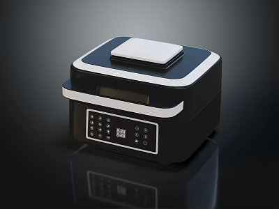 Modern Black and White Kitchen Electric Rice Cooker with Digital Control Panel 3d model